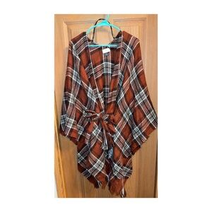 David & young plaid kimono